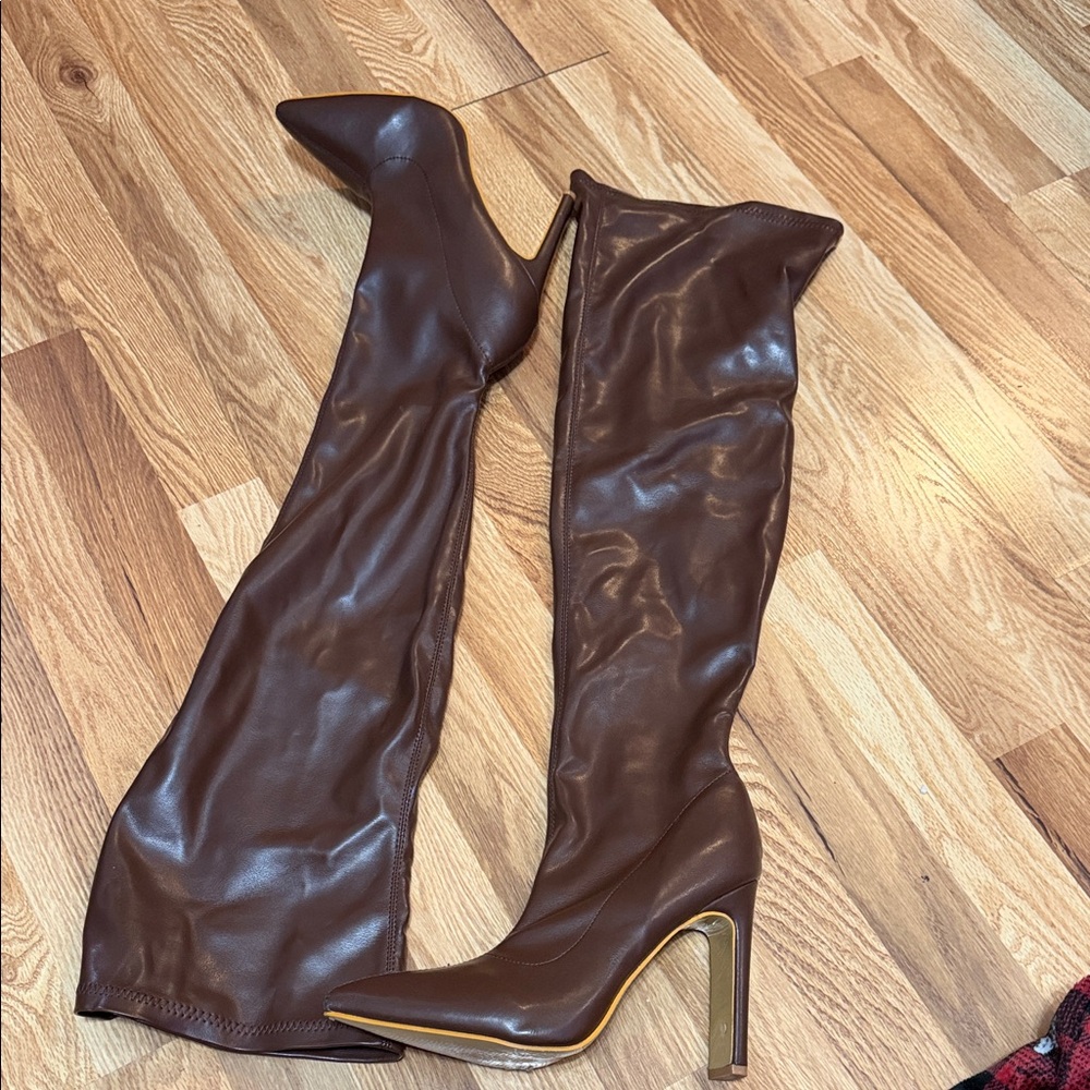 Elegant Brown Over-the-Knee Boots